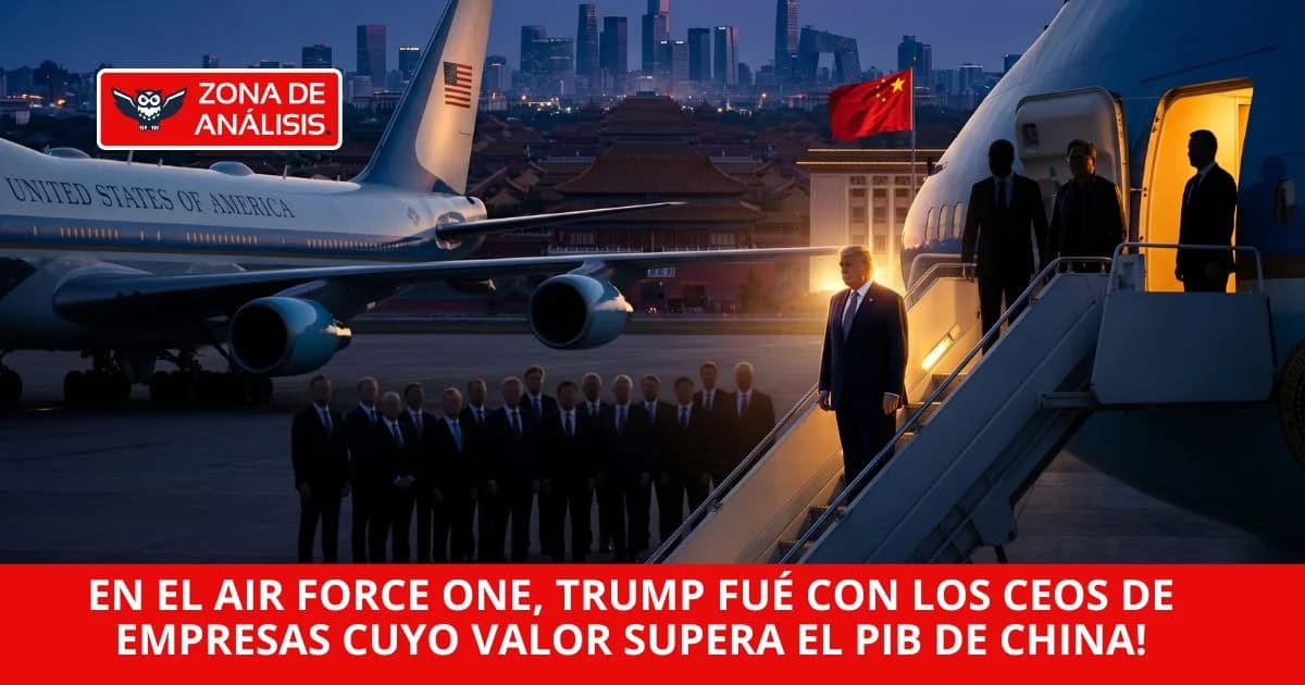 Demostración de Poder? Trump aterrizó en China con los CEOS invitados, que superan el PIB que China, la imagen que va a redefinir el Futuro